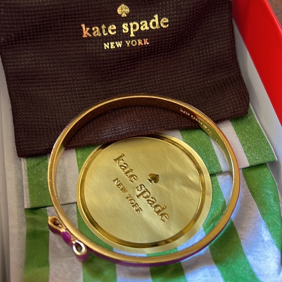 Kate Spade bow purple bangle bracelet with gift box - Picture 8 of 9